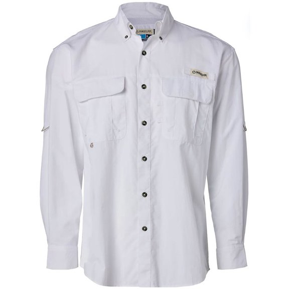 Magellan Outdoors Men's Laguna Madre Solid Long Sleeve Fishing Shirt - Picture 4 of 5